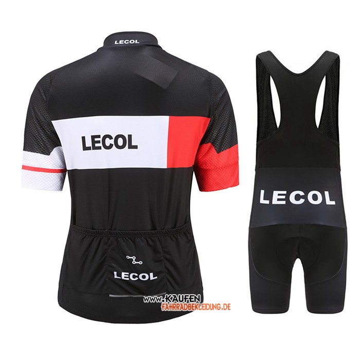 Le Col Kurzarmtrikot 2021 und Kurze Tragerhose Shwarz Wei Rot